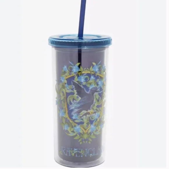 💐Harry Potter Ravenclaw Spellout Acrylic Scarf & Tumbler Set Blue/Grey - Picture 6 of 7